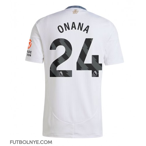 Camiseta Aston Villa Amadou Onana #24 Visitante Equipación 2024-25 manga corta